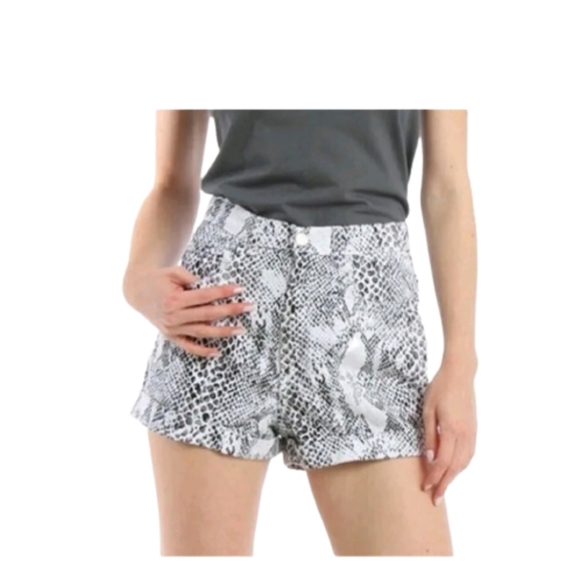 American apparel women's python print shorts black & white high waisted size 28. - Picture 1 of 13